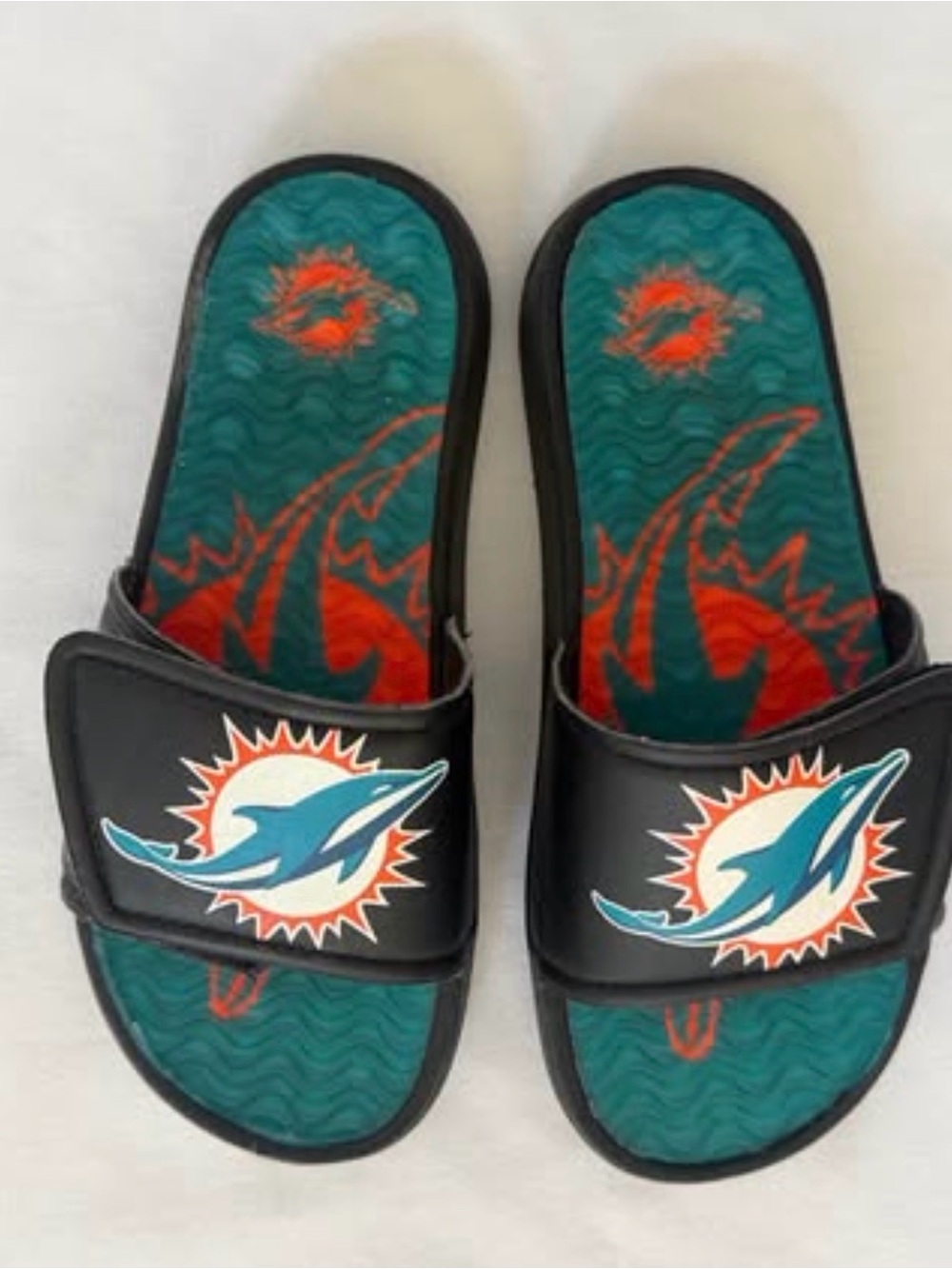 NFL MIAMI DOLPHINS SLIDE SANDAL KIDS (SIZE M 13-1)